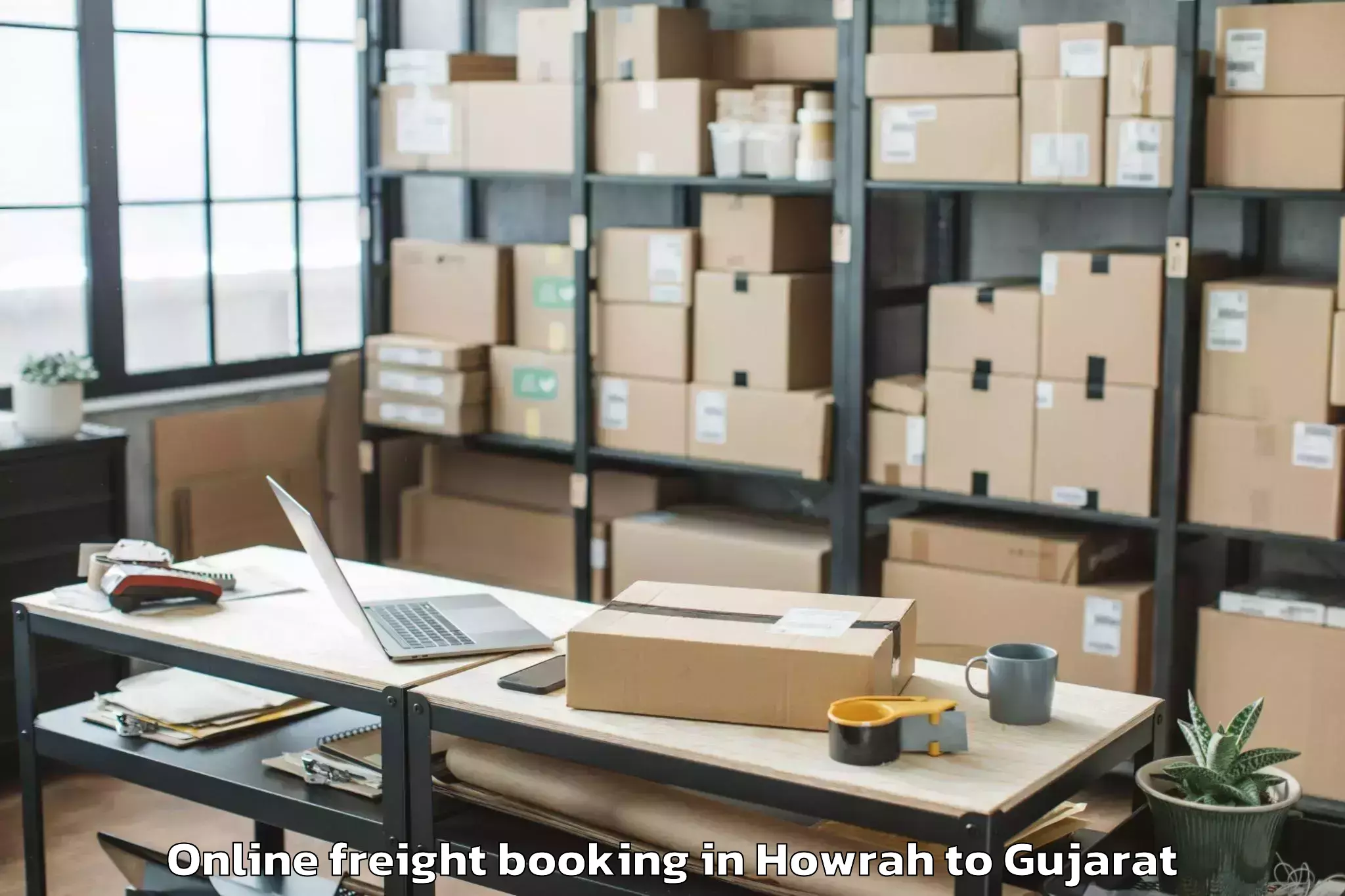 Comprehensive Howrah to Bhavnagar Airport Bhu Online Freight Booking